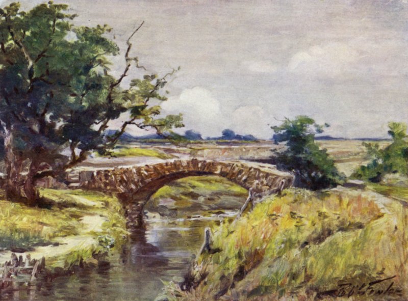 Ponte Romana Antiga, perto de Swansea (cor litho) de Robert (after) Fowler