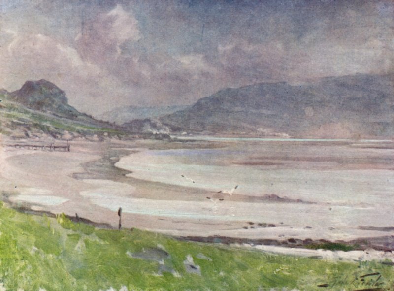 Silvery Light, Conway Shore (cor litho) de Robert (after) Fowler