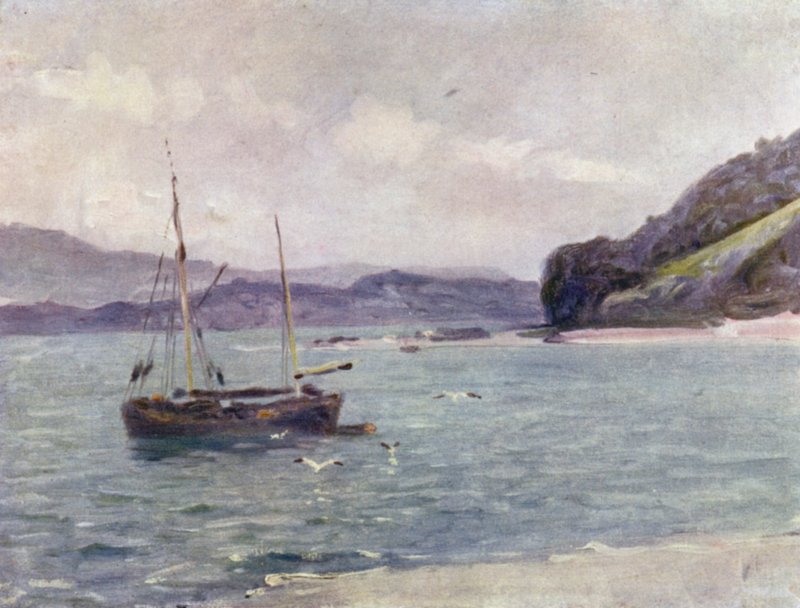 A Praia, Beaumaris (cor litho) de Robert (after) Fowler