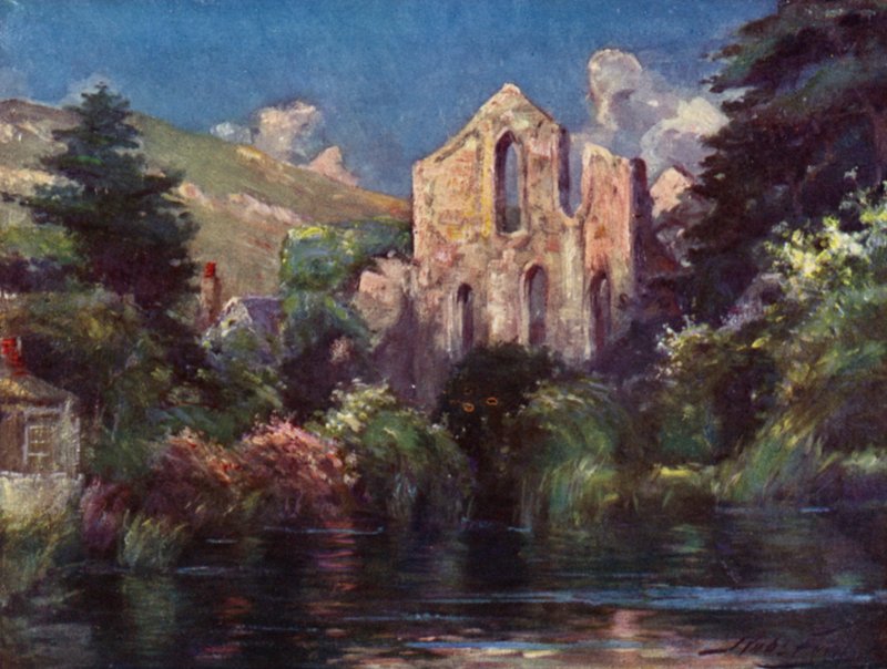 Abadia de Valle Crucis (cor litho) de Robert (after) Fowler