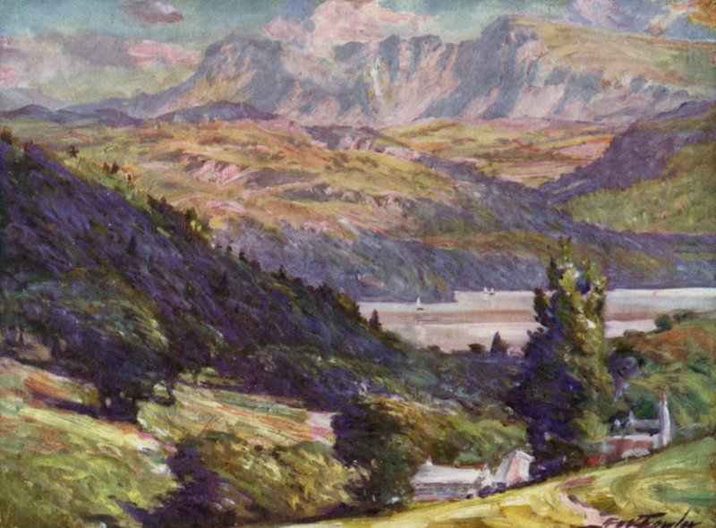 Vista de Bontddu, Dolgelly (cor litho) de Robert (after) Fowler