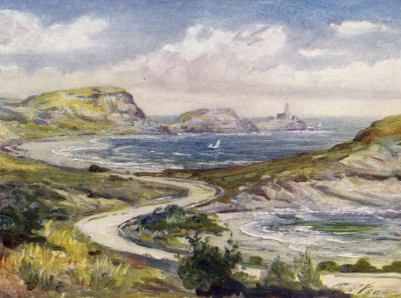 Vista perto de Mumbles, Swansea (cor litho) de Robert (after) Fowler