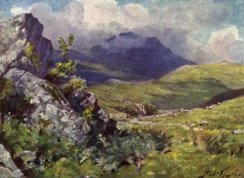Vista de Moelwyn (cor litho) de Robert (after) Fowler