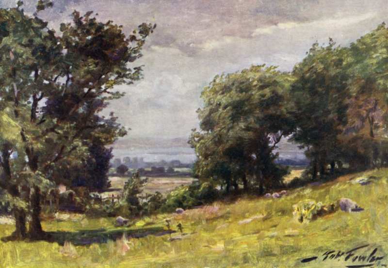 Windy Day, perto de Llanrug (cor litho) de Robert (after) Fowler