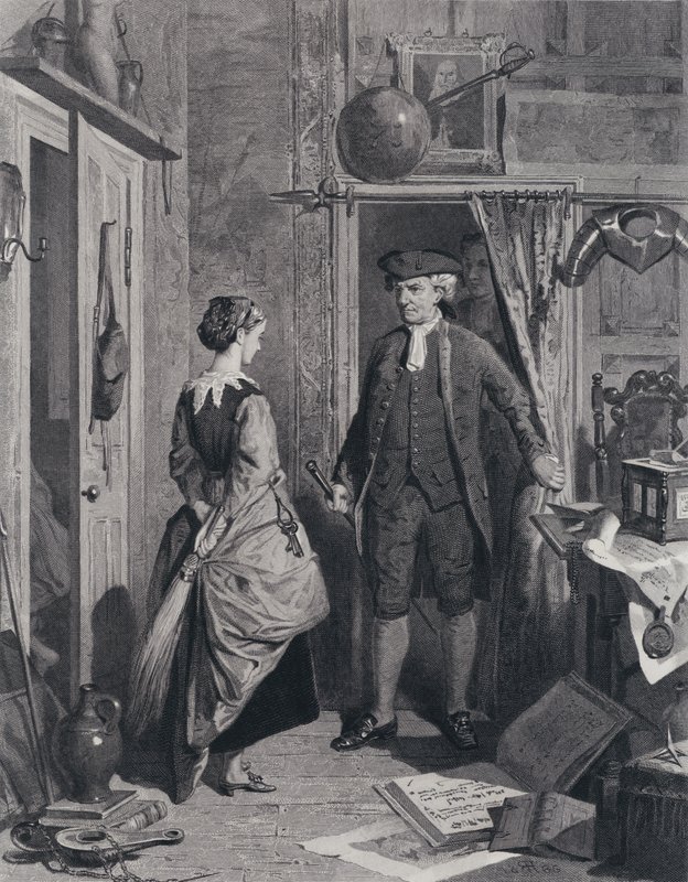O Antiquário e o Amor entrando no Sanctum (gravura) de Robert (after) Herdman