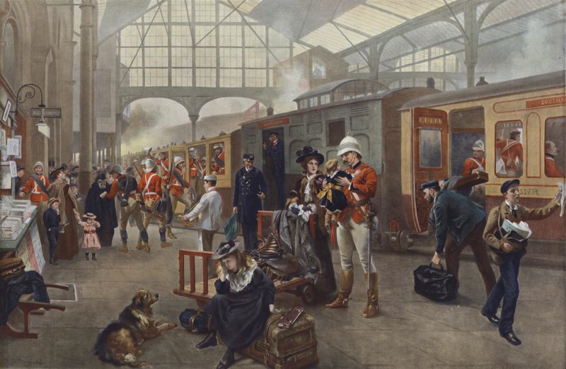 Despedida! Soldados saindo para a guerra. de Robert Alexander Hillingford