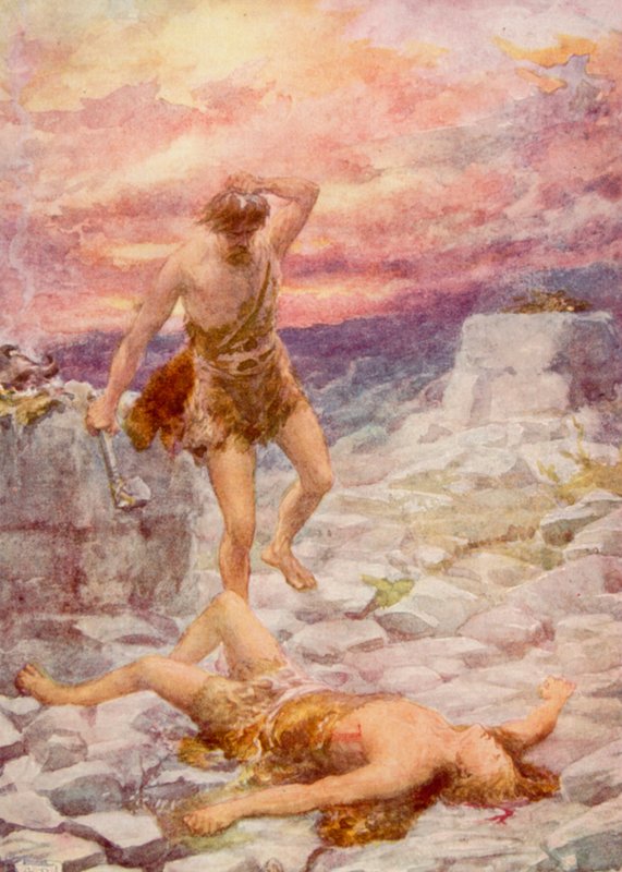 Caim e Abel (lito colorido) de Robert Ambrose Dudley