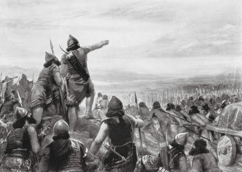 Incursão de Shamshi-Adad III à costa do "Grande Mar" (litografia) de Robert Ambrose Dudley