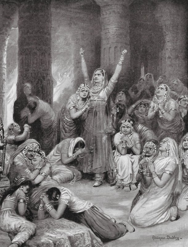 A cerimónia Rajput de Jauhar (Holocausto) de Robert Ambrose Dudley