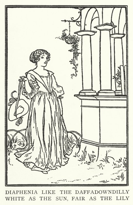 Diafenia como a daffadowndilly, branca como o sol, bela como o lírio (litho) de Robert Anning Bell