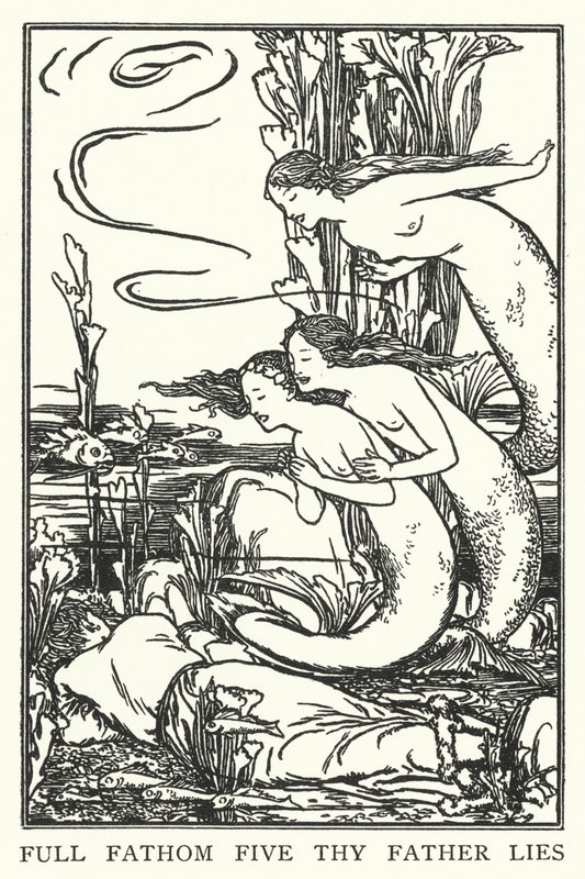 Cinco braçadas de teu pai (litho) de Robert Anning Bell