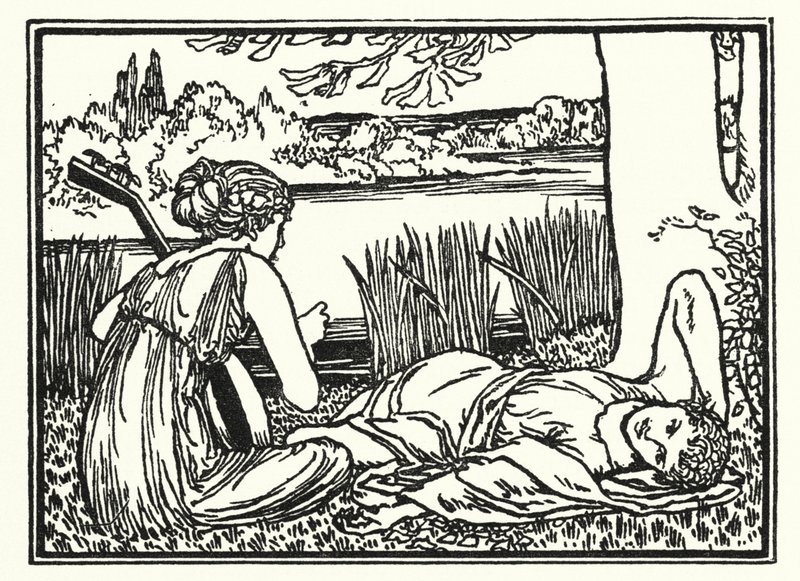 Ilustração para Poemas de John Keats: Endymion (litho) de Robert Anning Bell