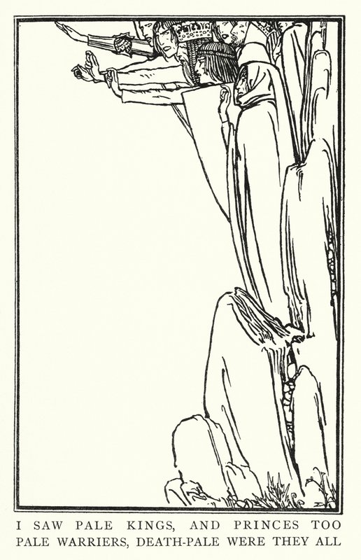 Ilustração para Poemas de John Keats: La Belle Dame Sans Merci (litho) de Robert Anning Bell