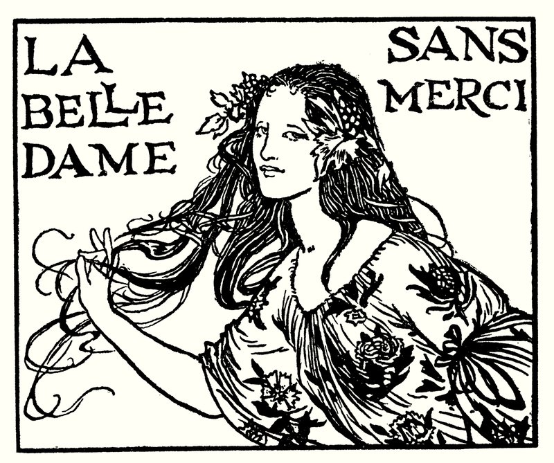 Ilustração para Poemas de John Keats: La Belle Dame Sans Merci (litho) de Robert Anning Bell