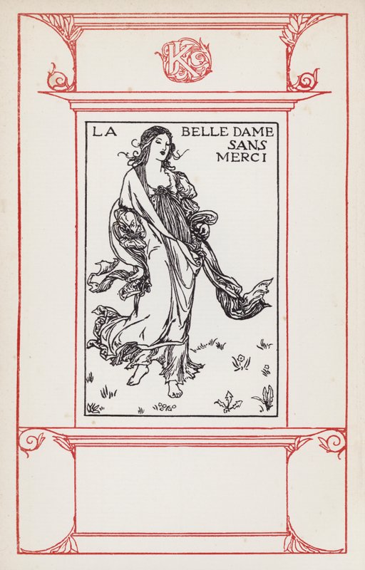 Ilustração para Poemas de John Keats: La Belle Dame Sans Merci (litho) de Robert Anning Bell