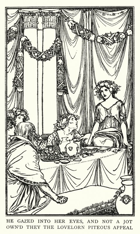 Ilustração para Poemas de John Keats: Lamia (litho) de Robert Anning Bell