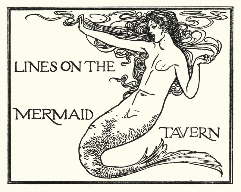 Ilustração para Poemas de John Keats: Linhas na Taberna da Sereia (litho) de Robert Anning Bell