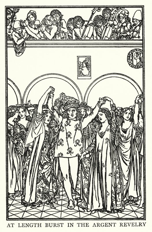 Ilustração para Poemas de John Keats: A Véspera de Santa Agnes (litho) de Robert Anning Bell