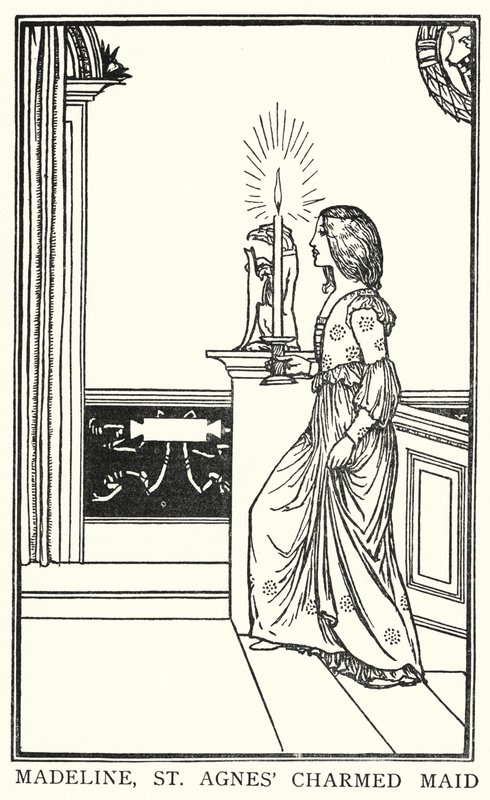 Ilustração para Poemas de John Keats: A Véspera de Santa Agnes (litho) de Robert Anning Bell