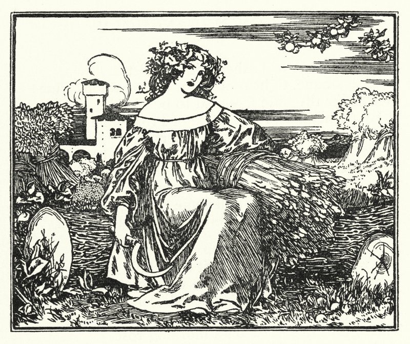 Ilustração para Poemas de John Keats: Para o Outono (litho) de Robert Anning Bell