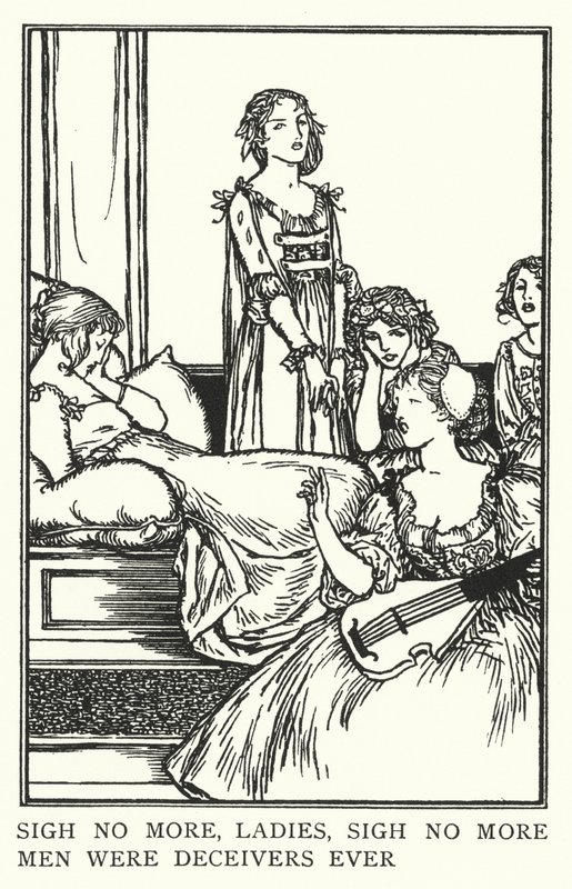 Não assinem mais, senhoras, não suspirem mais, os homens sempre foram enganadores (litho) de Robert Anning Bell