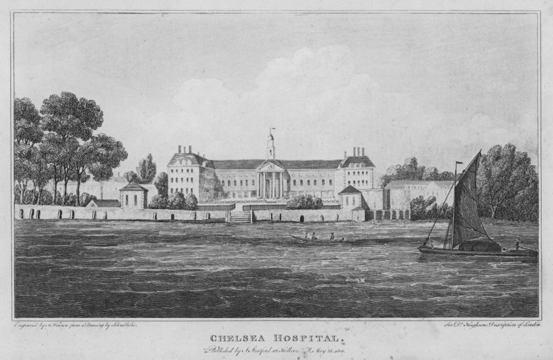 Chelsea Hospital (gravura) de Robert Blemell (after) Schnebbelie