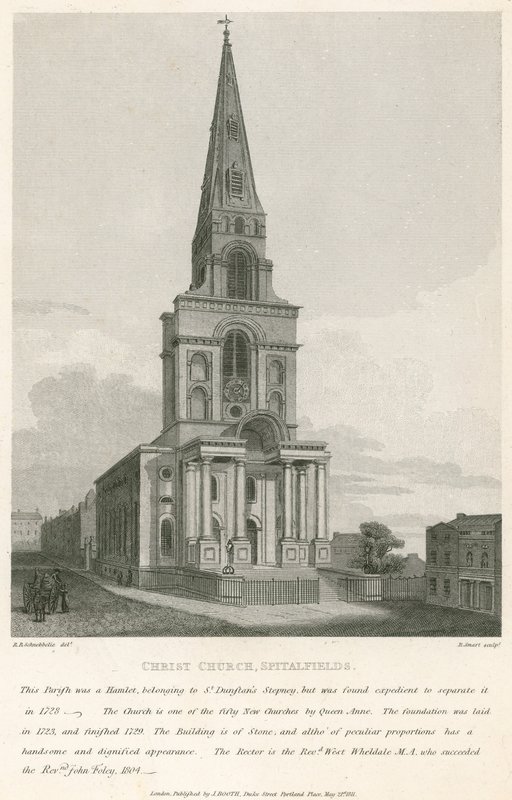 Igreja de Cristo, Spitalfields, Londres de Robert Blemell Schnebbelie