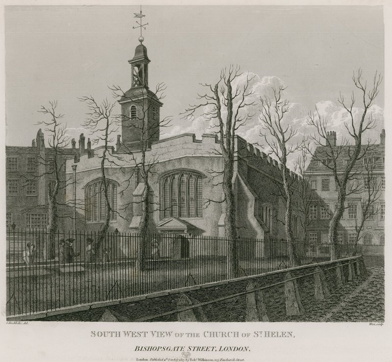 Igreja, de, st, helen, bishopsgate, rua, londres de Robert Blemell Schnebbelie