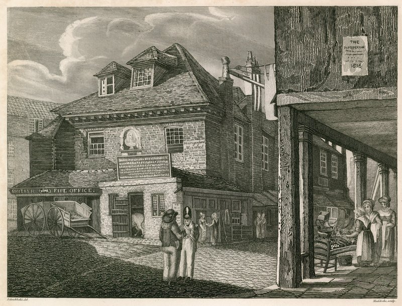 Hungerford Market, perto de edifícios de York, The Strand, Londres de Robert Blemell Schnebbelie