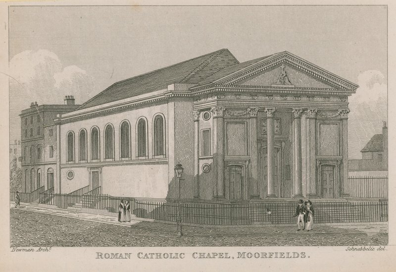 Capela Católica Romana em Moorfields de Robert Blemell Schnebbelie