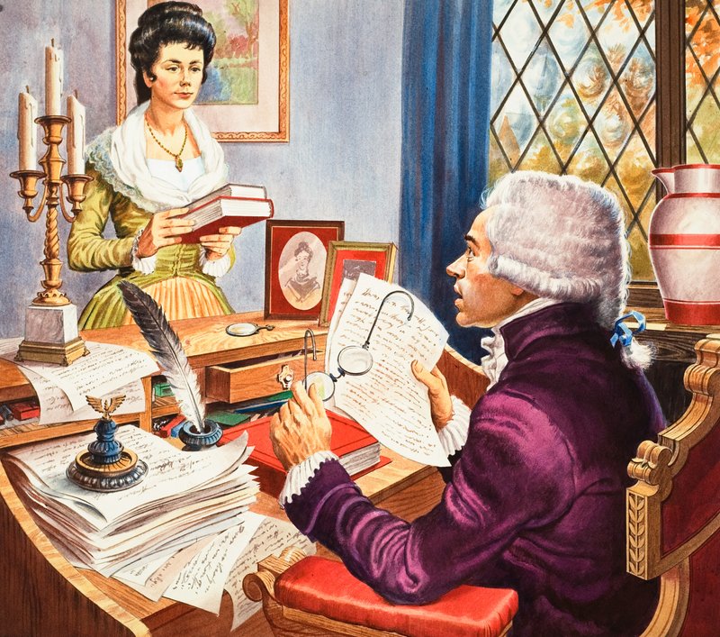 Robespierre e Eleanore Duplay (guache sobre papel) de Robert Brook