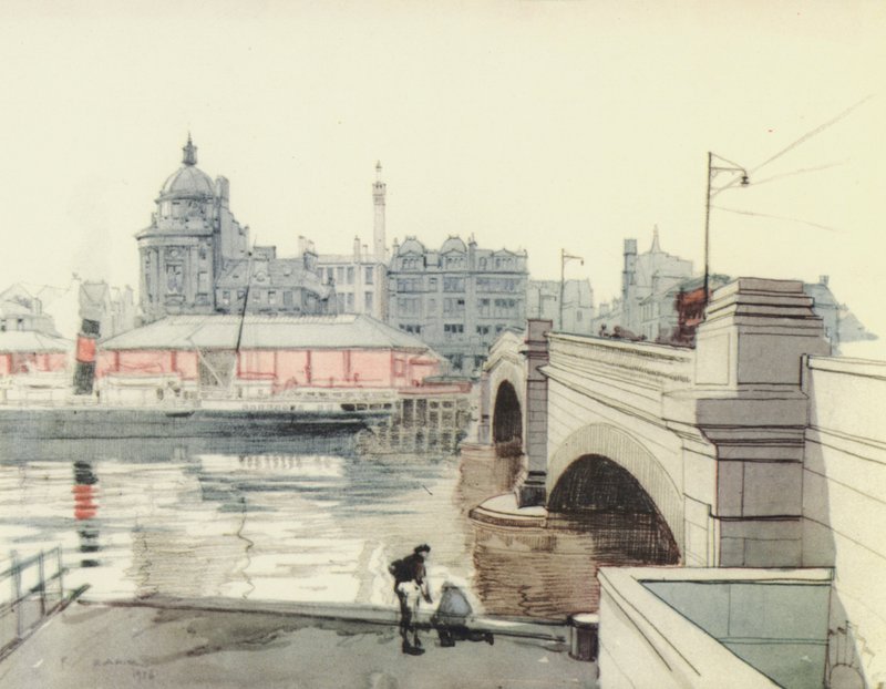 Glasgow: Ponte George V (litografia a cores) de Robert Eadie