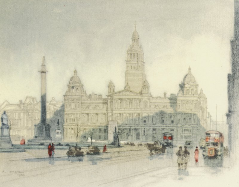 Glasgow: The City Chambers (litografia a cores) de Robert Eadie