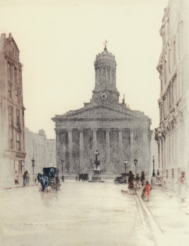 Glasgow: The Royal Exchange (litografia a cores) de Robert Eadie