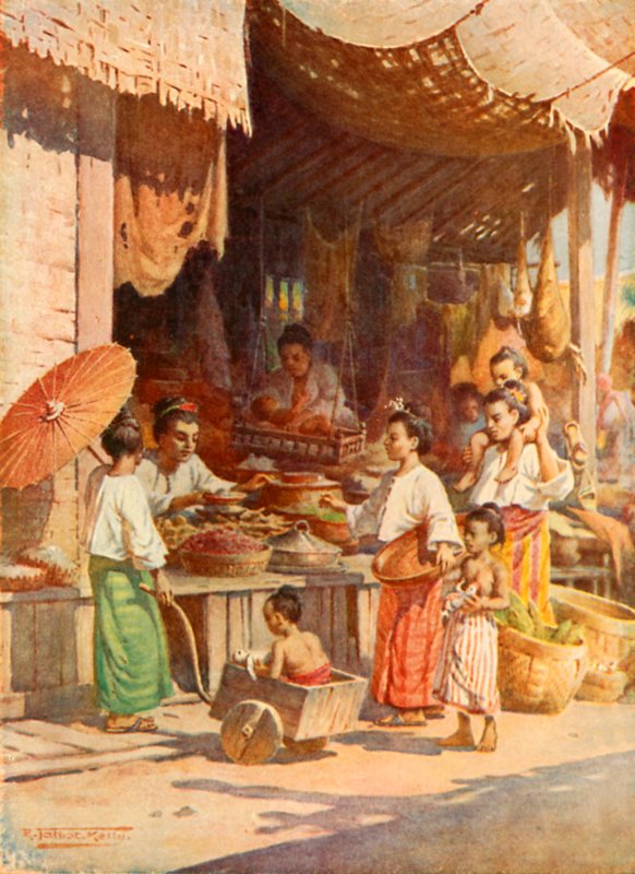 Em um bazar birmanês de Robert George Talbot Kelly