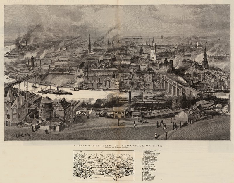 Uma visão panorâmica de Newcastle-on-Tyne de Robert Jobling