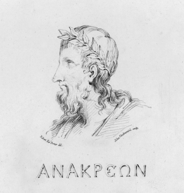 Retrato de Anacreon (gravura) de Robert Kerr (after) Porter
