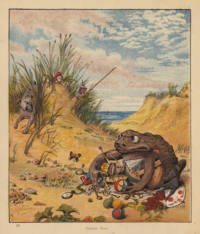 The Kitten Pilgrims: Greedy Toad (lito colorido) de Robert Michael Ballantyne
