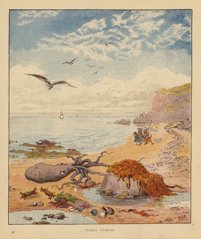 Os Gatinhos Peregrinos: Octopus Untruth (cor litho) de Robert Michael Ballantyne