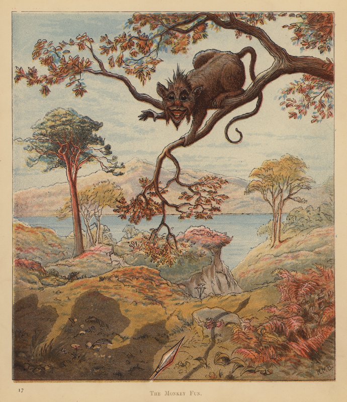 Os Gatinhos Peregrinos: A Diversão dos Macacos (cor litho) de Robert Michael Ballantyne