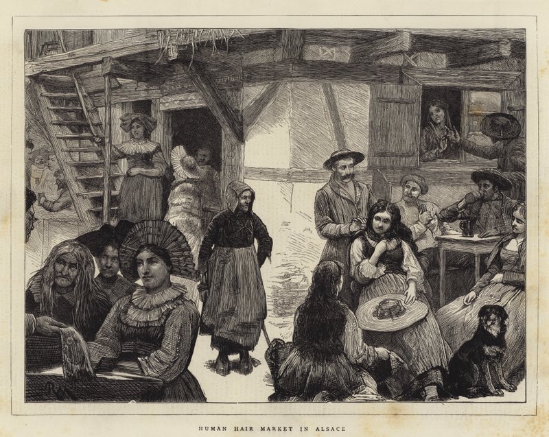 Mercado de cabelo humano na Alsácia de Robert Walker Macbeth