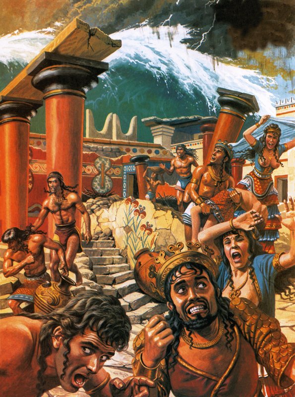 Um maremoto a devastar uma cidade em Creta no século XV a.C. de Roger Payne
