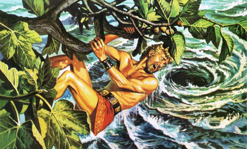 Odisseu agarra-se a uma figueira para escapar ao remoinho de Roger Payne