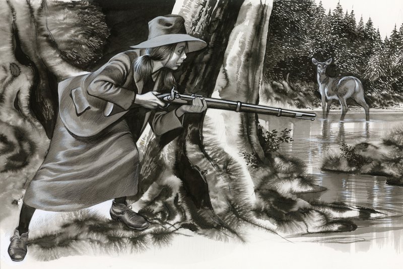 Annie Oakley a matar um veado de Ron Embleton