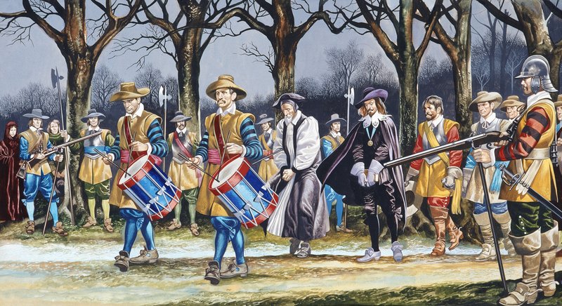 O último passeio de Carlos I (guache sobre papel) de Ron Embleton