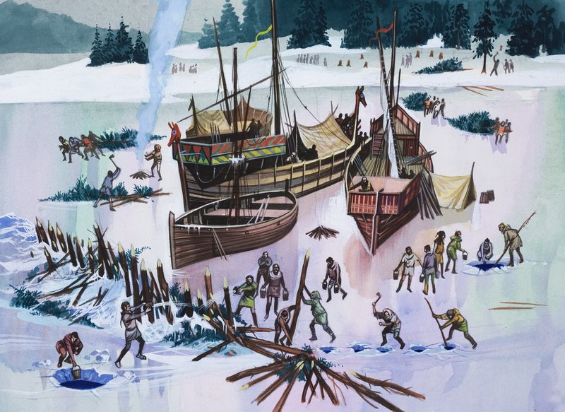 Icebound (guache sobre papel) de Ron Embleton