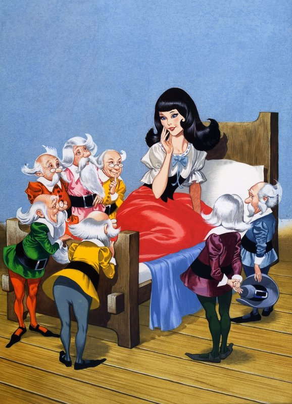 Branca de Neve e os Sete Anões (guache sobre papel) de Ron Embleton