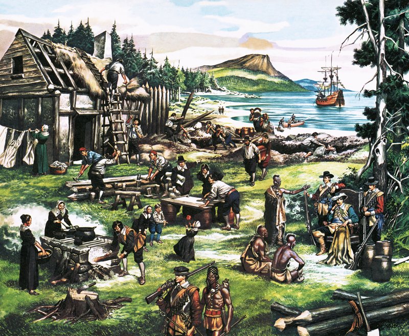 Os colonos americanos de Ron Embleton