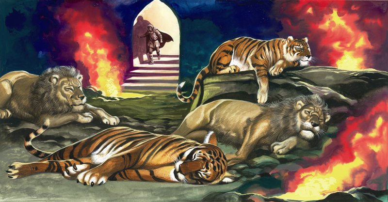 As maçãs mágicas (guache sobre papel) de Ron Embleton