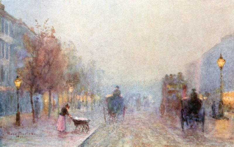Brompton Road em uma noite nublada de Rose Maynard Barton